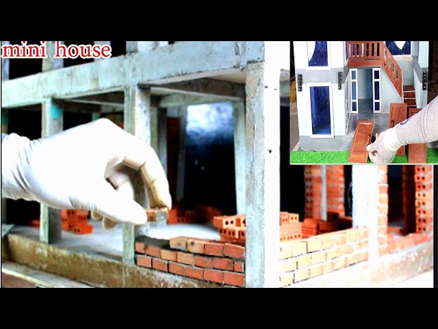 bricklaying - Building dream Mini House model with mini bricks  Full steps as reality---