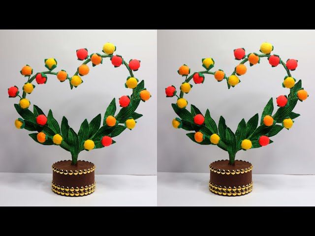 Ide Kreatif Hiasan Meja Bentuk Hati dari Kain Flanel | Home decorate craft ideas showpiece