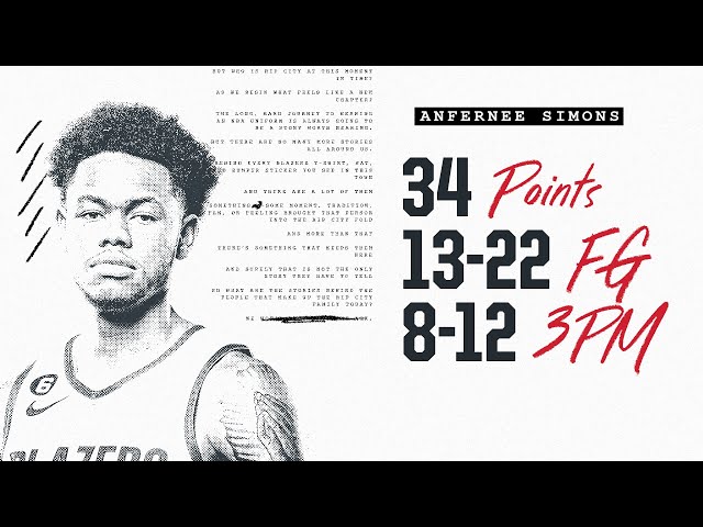 Anfernee Simons Highlights (34 points) | Portland Trail Blazers | Mar. 10, 2023