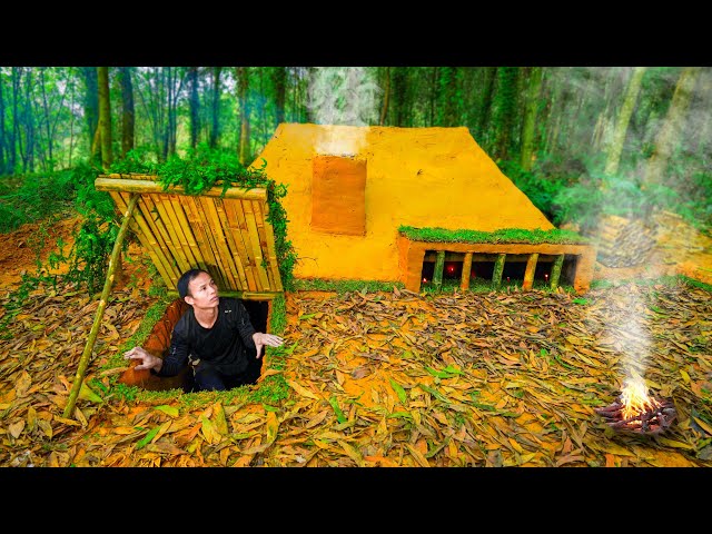 Build Secret Underground House In The Forest With A Large Swimming Pool - Primitive Survival