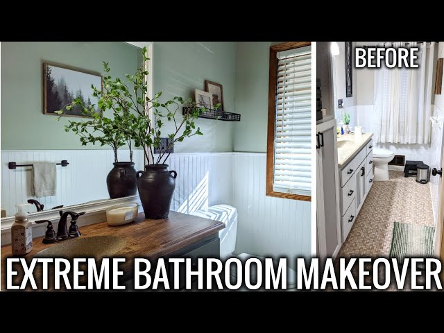 HUGE Bathroom Transformation Under $350! Unbelievable Before & After! @danniraearranged