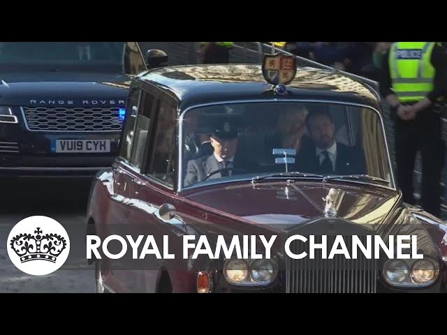 Charles III Arrives at Holyroodhouse for Guard of Honour
