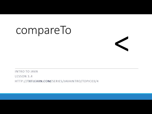 Using the compareTo Method in Java (3.4)