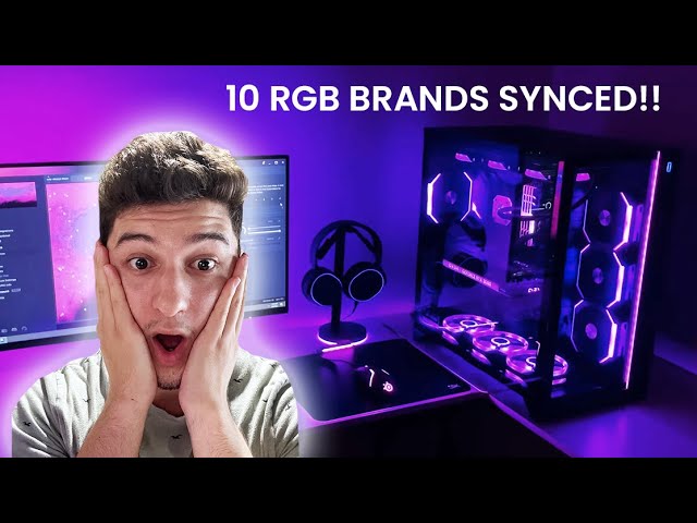 ULTIMATE RGB PC SETUP with 10 brands synced together!