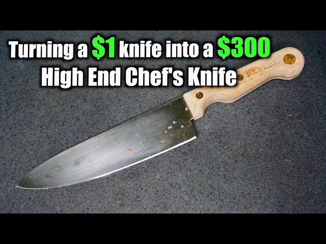 Turning a $1 Knife Into a $300 High End Chef's Knife - CHEF'S KNIFE RESTORATION