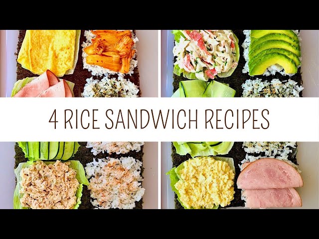 4 New Ways to Make Sandwiches with Rice (TURN ON SUBTITLES)