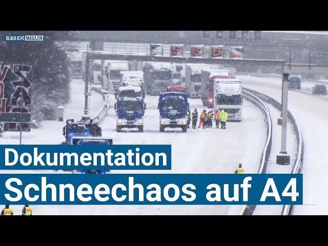 Dokumentation: Schneechaos auf der A4 am 8. Februar 2021