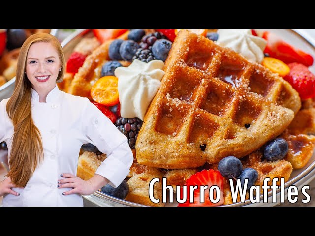 Churro Waffles!!! Fluffy Cinnamon Sugar Buttermilk Waffles