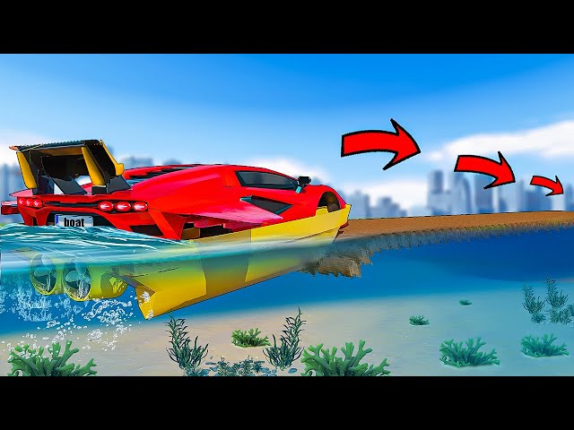 Boat Cars vs Tsunami in GTA 5