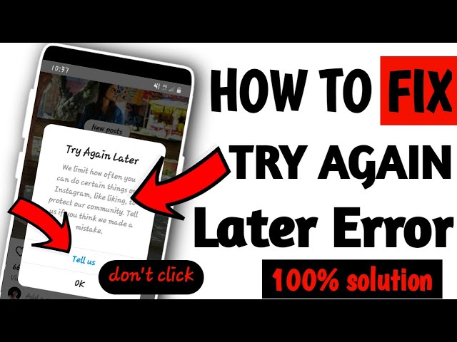 How To FIX try again later Problem On instagram| instagram try again later Problem Kaise solve kare