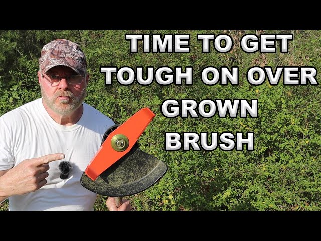 Testing A 10 inch Two Blade Brush Cutter On A Weed Trimmer