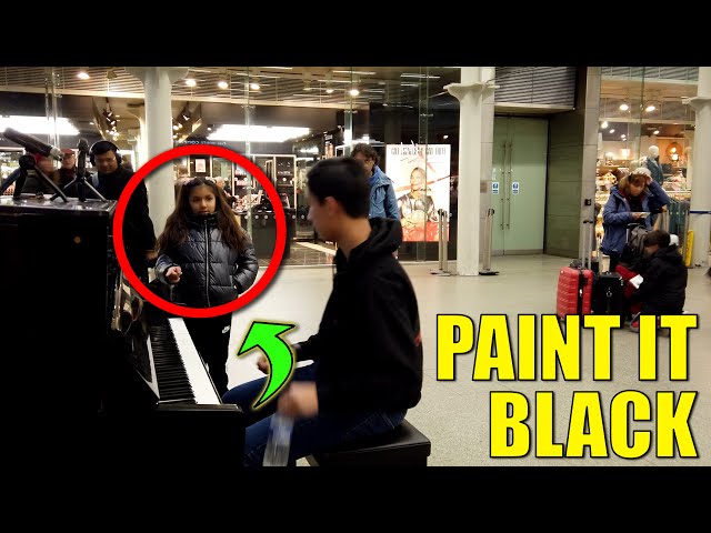 She Runs Off When I Play Wednesday Paint It Black Piano in Public | Cole Lam