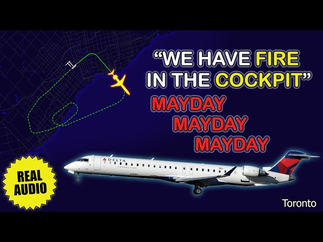 Fire in the cockpit. MAYDAY, MAYDAY, MAYDAY. Immediate return to Toronto Airport. Real ATC