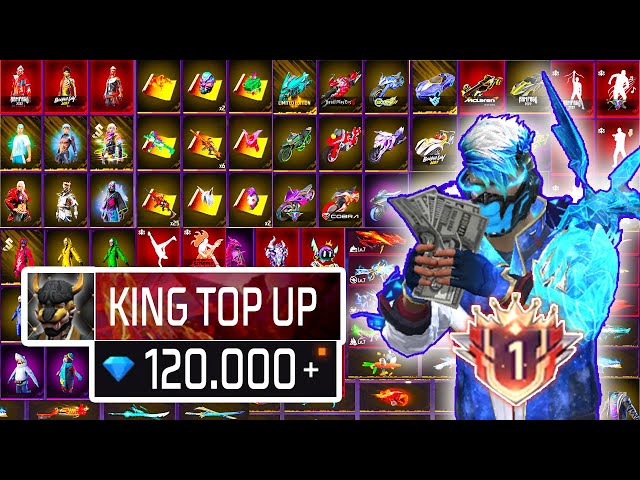 100.000💎DIAMONDS🔥ULTIMATE top up😱watch how many skins I got Free Fire