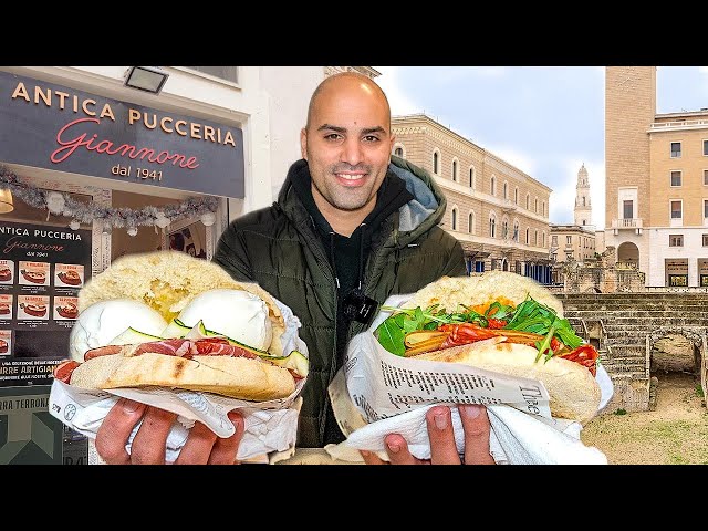 SOUTH ITALIAN FOOD - Best Italian Panini + Traditional Restaurant - Street food tour in Lecce, Italy