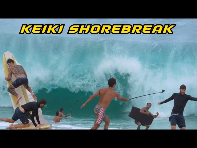 Giant Keiki ShoreBreak with Friends