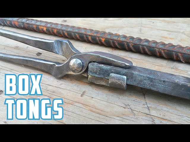 Forging a pair of box jaw tongs (farrier style) from rebar. (2020)