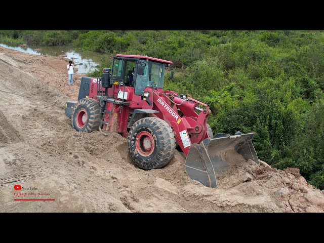 Heavy Equipment Loader Sinking In Sand Getting Unstuck Of Extreme Caterpillar Excavator