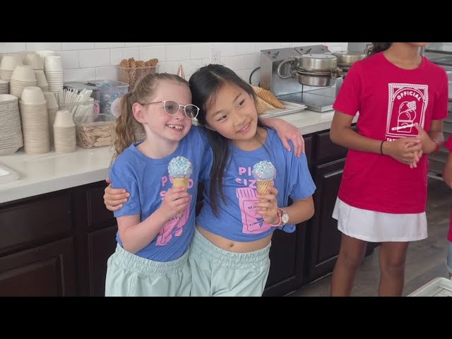 Jacksonville girls playing as Elsa and Anna in Disney's Frozen musical take trip to Mayday Ice Cream