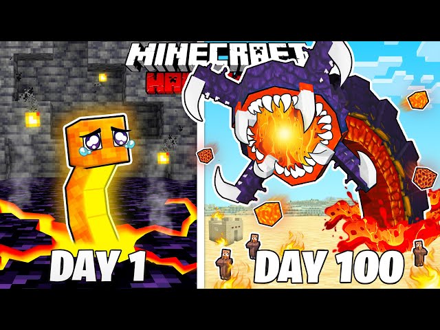 I Survived 100 Days as a LAVA WORM in HARDCORE Minecraft