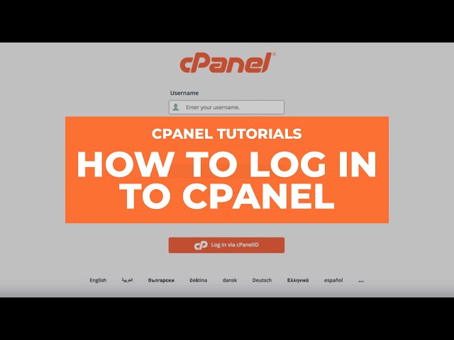 cPanel Tutorials - How To Log In To cPanel