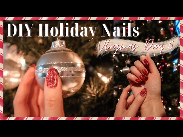 Trendy DIY Holiday Nails - How to Apply Magnetic Nail Polish for Velvet Nail Effect | Vlogmas DAY 5