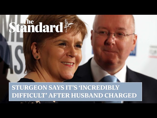 Sturgeon says it is ‘incredibly difficult’ after husband charged by police
