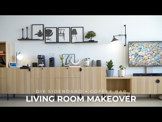 Living Room Makeover Pt.1 (DIY IKEA Sideboard Hack + Coffee Bar)