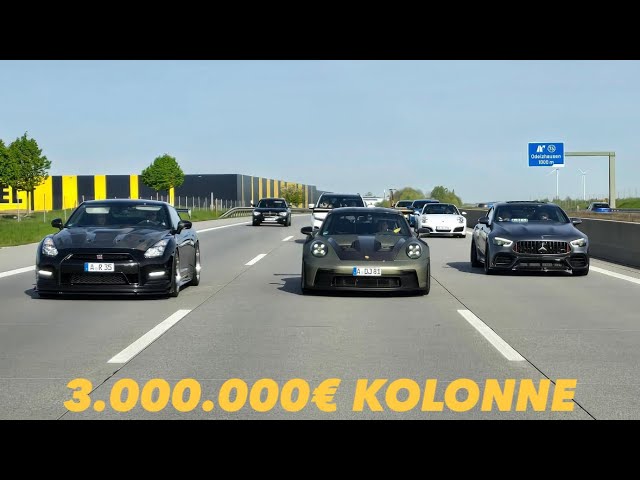 3.000.000€ KOLONNE AUF DER AUTOBAHN (R35, R8, GT3 RS, URUS, AMG GT..) ESKALIERT KOMPLETT!!