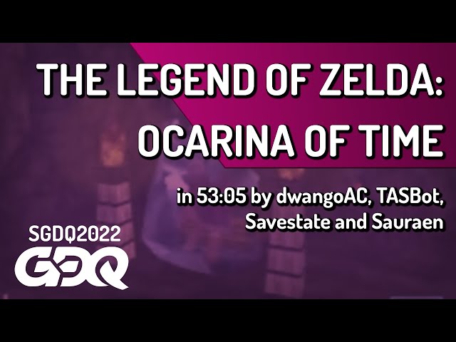 Ocarina of Time TAS by dwangoAC, TASBot, Savestate, Sauraen in 53:05 - Summer Games Done Quick 2022