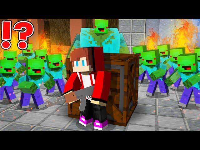 JJ vs Attack of Mikey's Zombified Army in Minecraft - Maizen Zombie Apocalypse