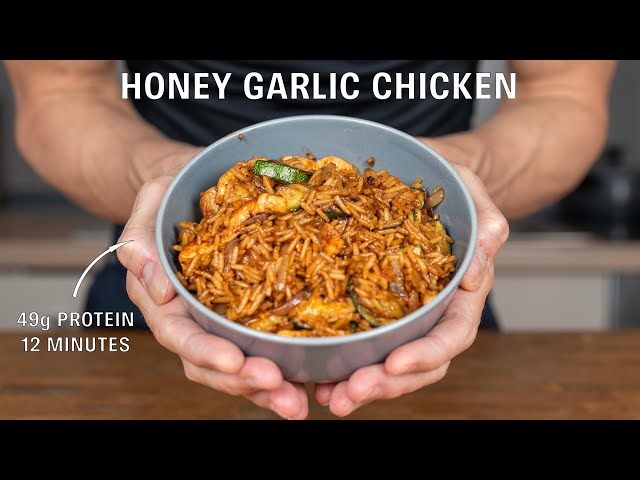 Honey Garlic Chicken With 49g of Protein and Made In 12 Minutes.