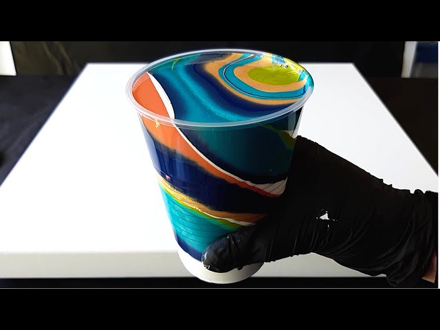Incredibly Satisfying Under The Sea! - Acrylic Pouring Straight Pour!