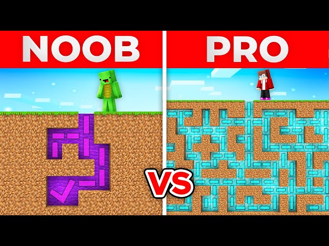 JJ And Mikey NOOB vs PRO GIANT MAZE UNDERGROUND in Minecraft Maizen