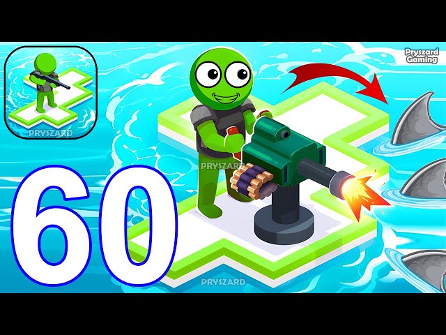 War of Rafts: Crazy Sea Battle - Gameplay Walkthrough Part 60 Stickman Raft War (Android,iOS)