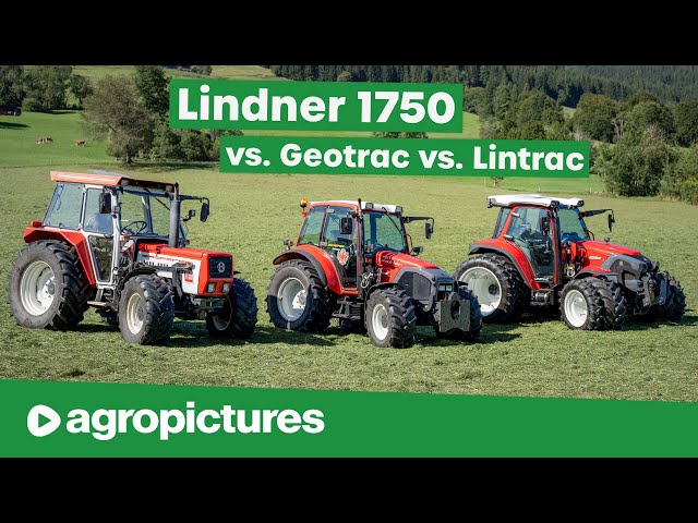 Lindner Traktoren im Vergleich bei der Heuernte: Lindner 1750 vs. Geotrac 93 vs. Lintrac 100