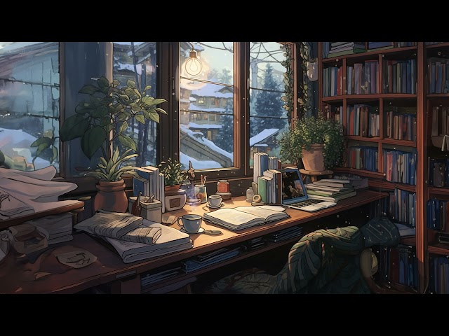 🌨️ Snowing outside • Evening Study Session📚 Focus, Relax, Peaceful, Concentrate | Lofi Playlist