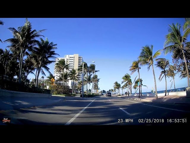 Fort Lauderdale Beach to Boca Raton, Florida Dash Cam (via the A1A) 2.25.18