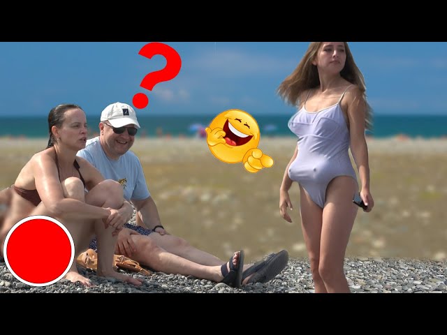Funny crazy Girl prank on the beach  😲  AWESOME REACTIONS 😲  🔥 Best of Just For Laughs