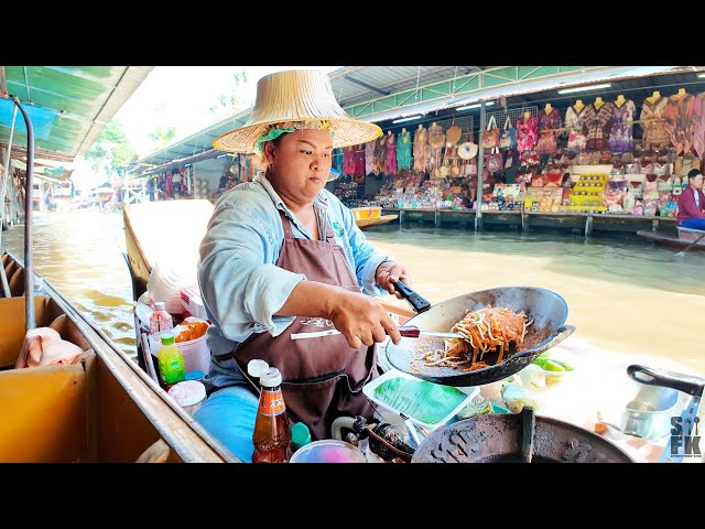 LARGEST FLOATING MARKET in Thailand - Thai street food