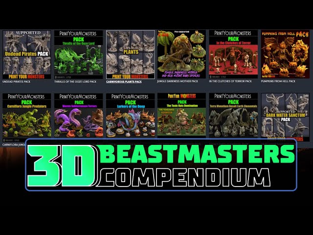Printable 3D Beast Masters Compendium Bundle!