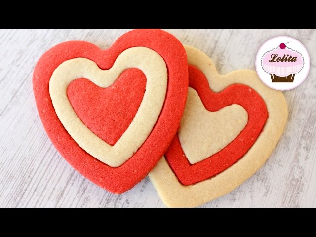 Receta de galletas de mantequilla con  almendra | Galletas bicolor con forma de corazón