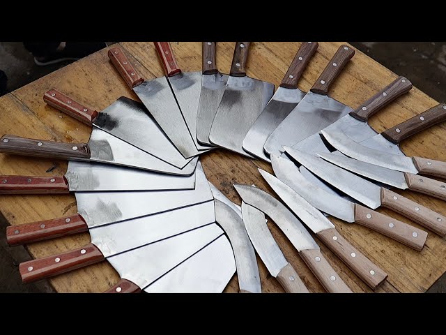 The process of making kitchen knives by Chinese old blacksmith