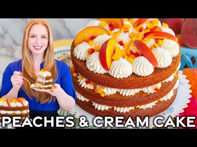 Easy Peaches & Cream Cake Recipe | Peach Shortcake Cake