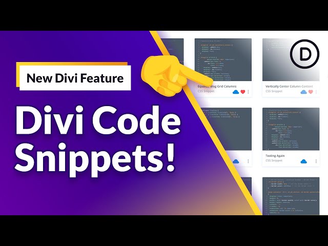 🎉 New Divi Feature! Introducing Divi Code Snippets.