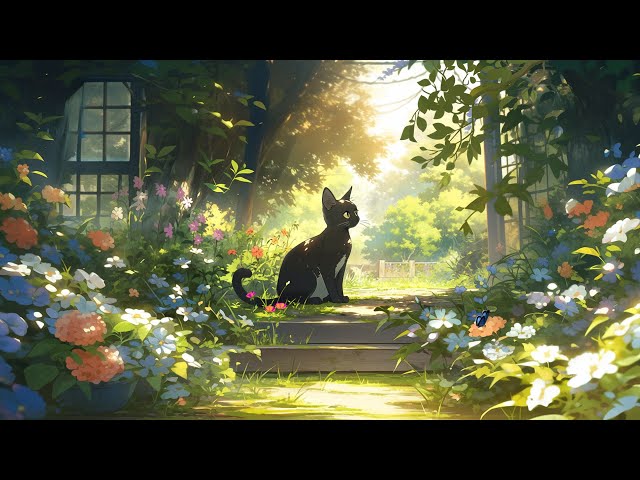 Lofi With My Cat || Cat & Summer Vibes 😽💚 Lofi summer - Music for cats 🎧🌼stop overthinking music