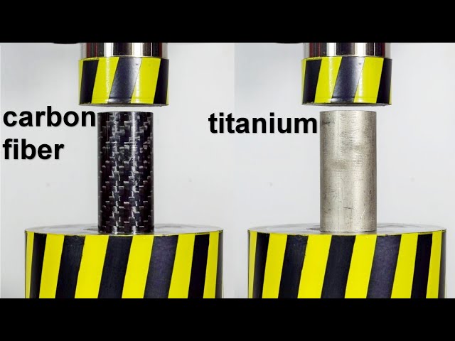 HYDRAULIC PRESS VS TITANIUM AND CARBON FIBER PIPE