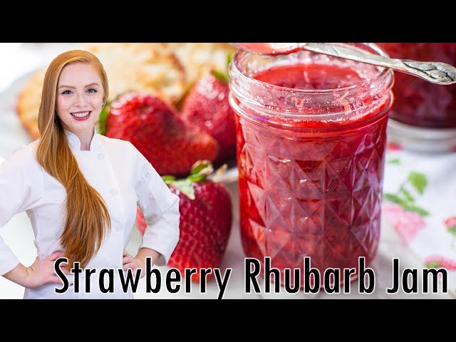 EASY Homemade Strawberry Rhubarb Jam Recipe!!