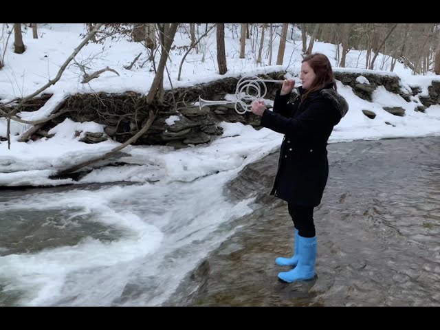 Glass Trumpet- Playing a Duet with a Waterfall (flameworked glass)