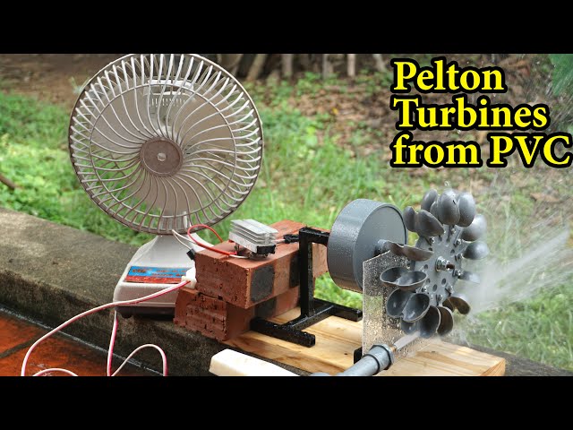 How to make a 3-phase Pelton turbine made from PVC pipes